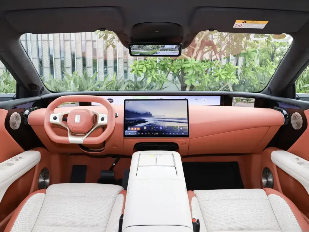 AVATR 07L front cabin interior with steering wheel and central touch screen
